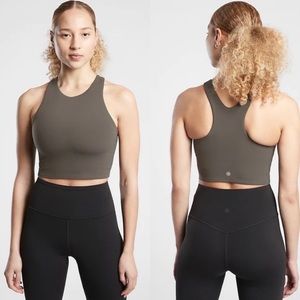 Athleta A-C Conscious Crop Sports Bra Arbor Olive